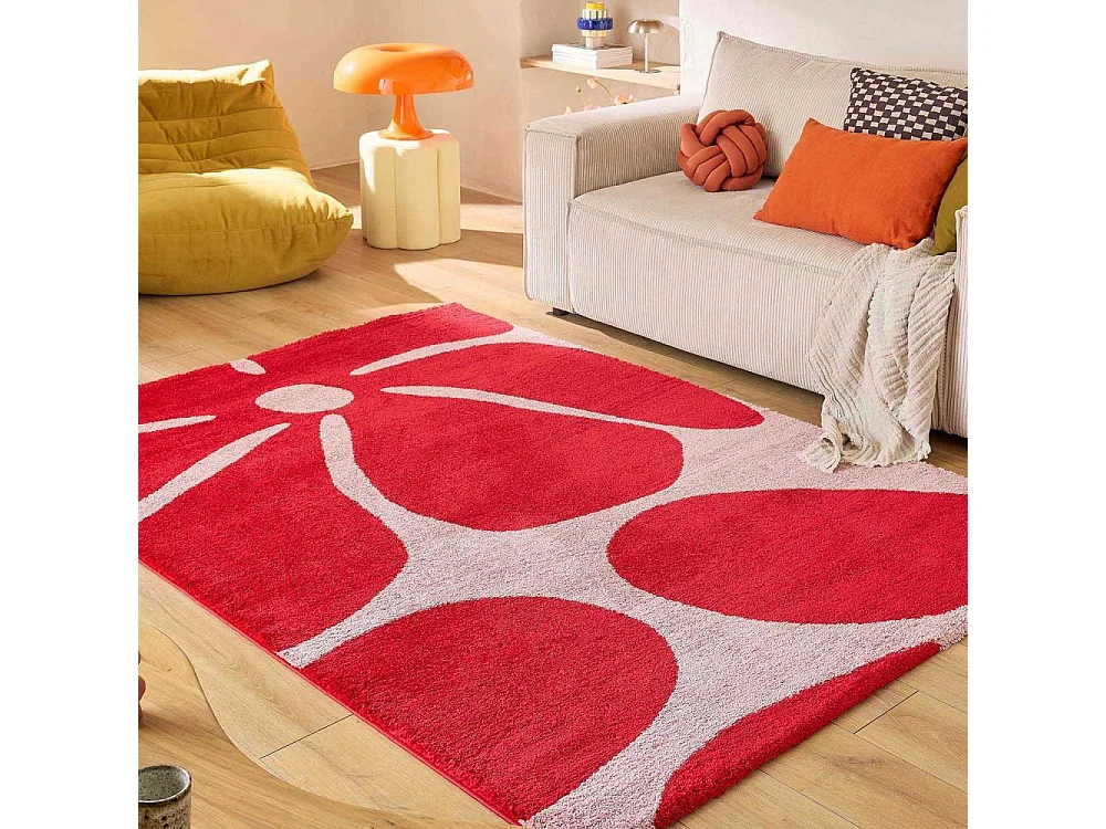 Tapis intérieur à poils longs Swing 385 rouge 160 x 230 cm