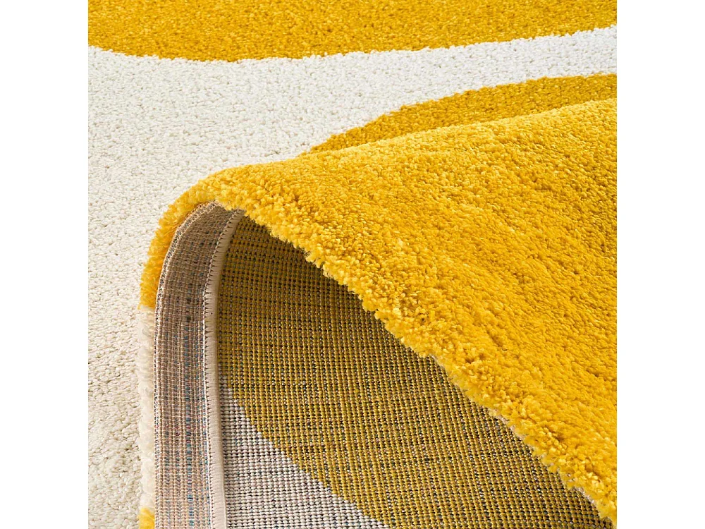 Tapis intérieur à poils longs Swing 385 jaune 80 x 140 cm