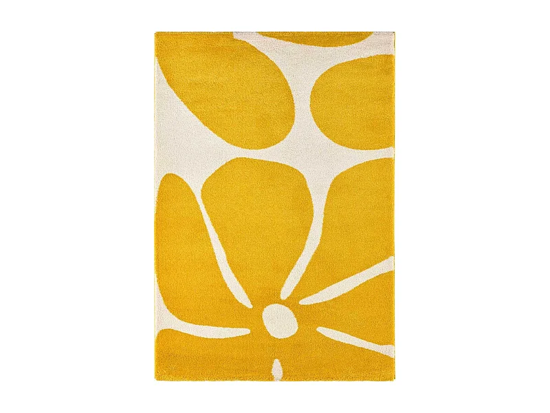 Tapis intérieur à poils longs Swing 385 jaune 80 x 140 cm