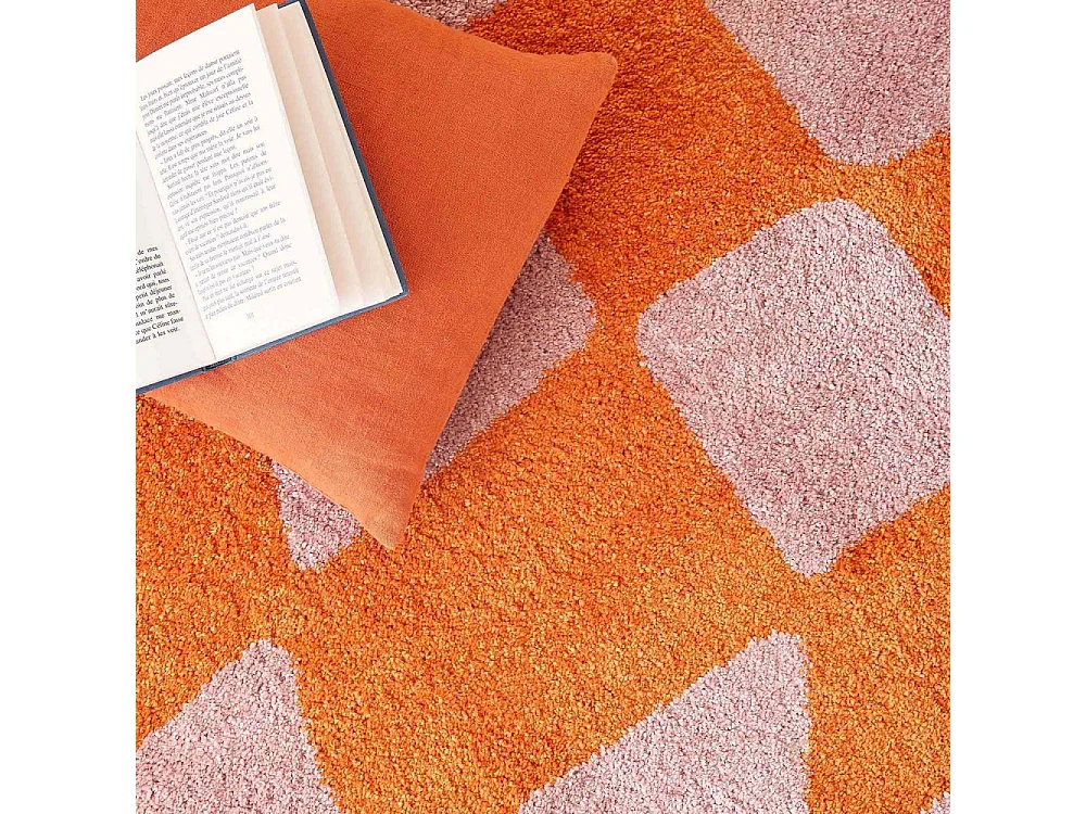 Tapis intérieur à poils longs Swing 383 orange 120 x 160 cm