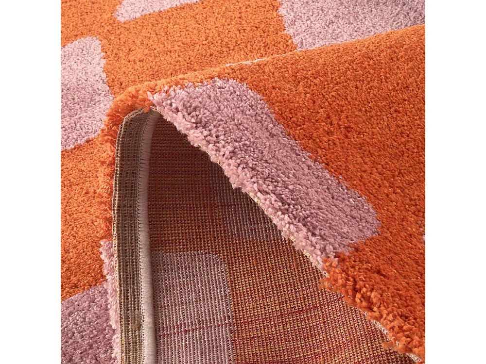 Tapis intérieur à poils longs Swing 383 orange 120 x 160 cm
