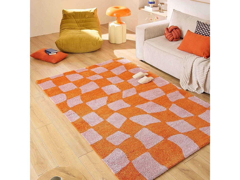 Tapis intérieur à poils longs Swing 383 orange 160 x 230 cm
