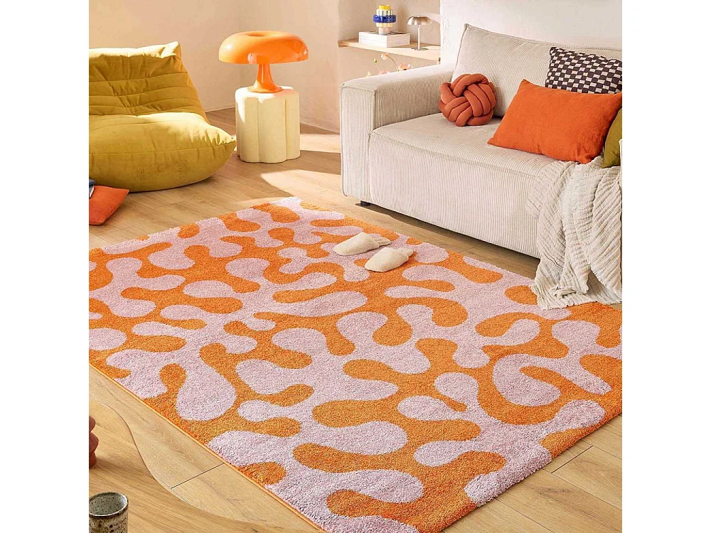 Tapis intérieur à poils longs Swing 384 rose 120 x 160 cm
