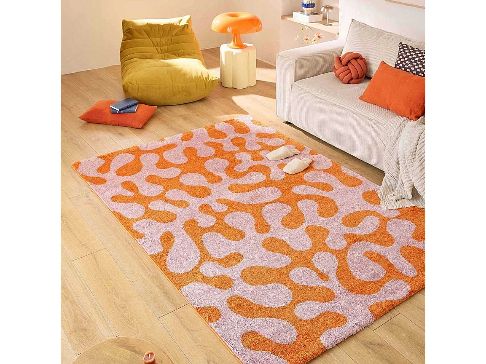 Tapis intérieur à poils longs Swing 384 rose 80 x 140 cm