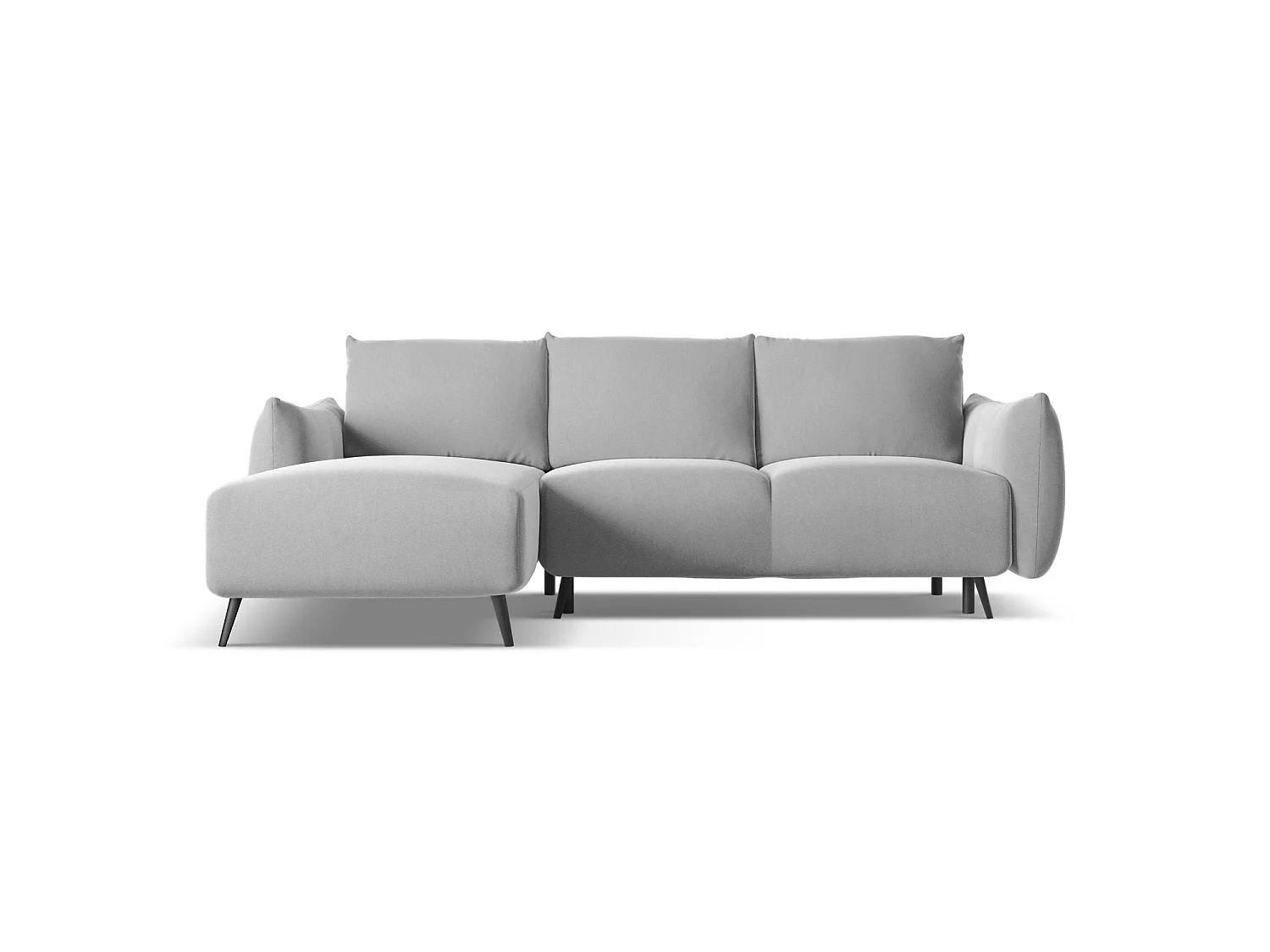 3-Sitzer Ecksofa mit Schlaffunktion - Ecke Links - Samt - Grau - GENOVA