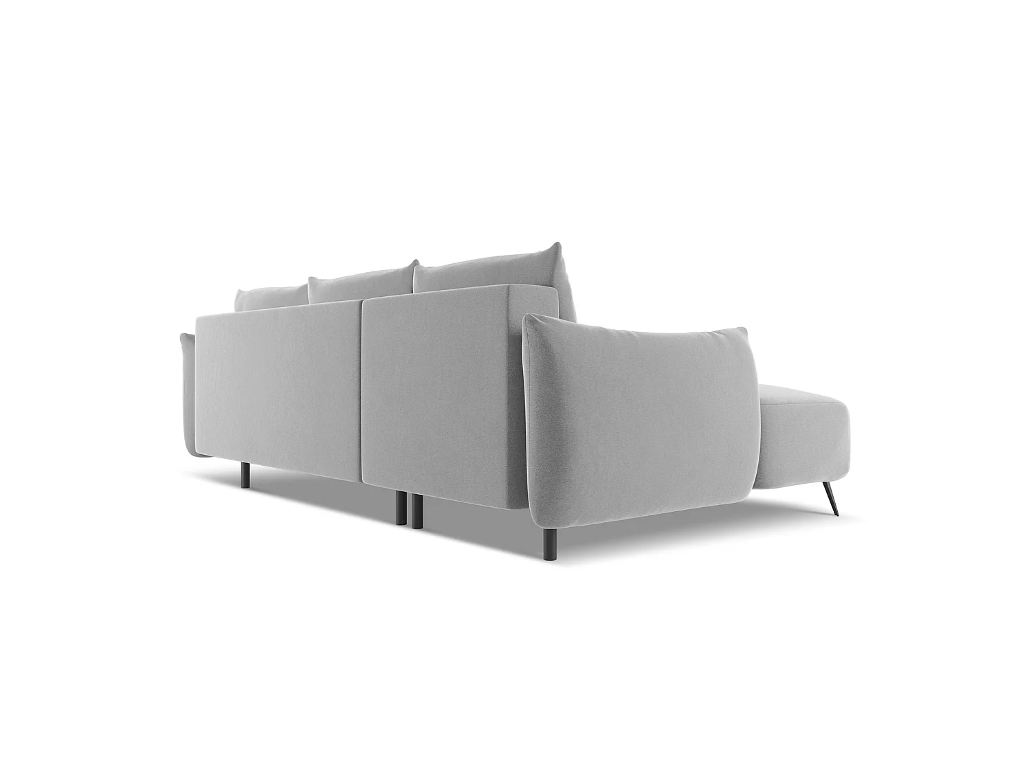 3-Sitzer Ecksofa mit Schlaffunktion - Ecke Links - Samt - Grau - GENOVA