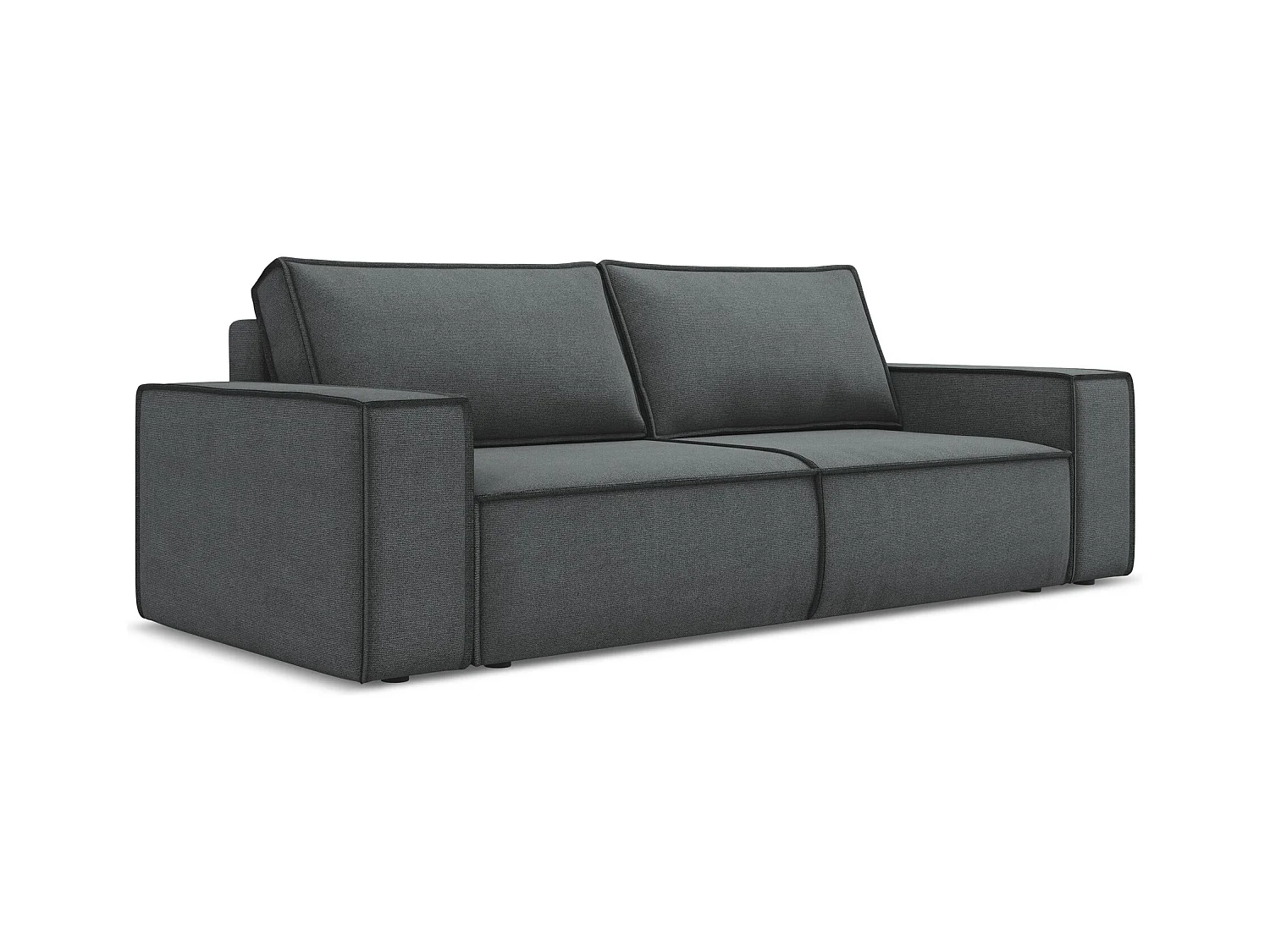 Canapé 3 places convertible en tissu texturé - gris - KIMO
