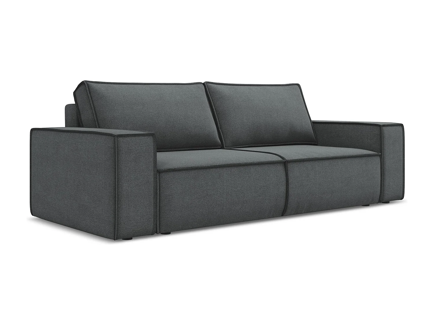 3-Sitzer Sofa mit Schlaffunktion - - Strukturstoff - Grau - KIMO