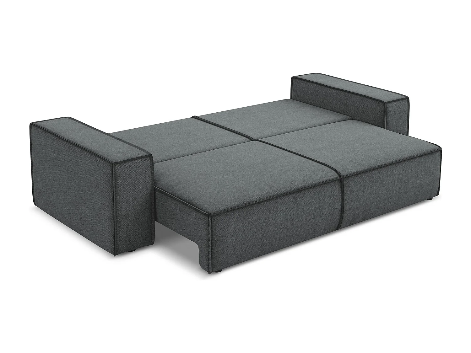 3-Sitzer Sofa mit Schlaffunktion - - Strukturstoff - Grau - KIMO