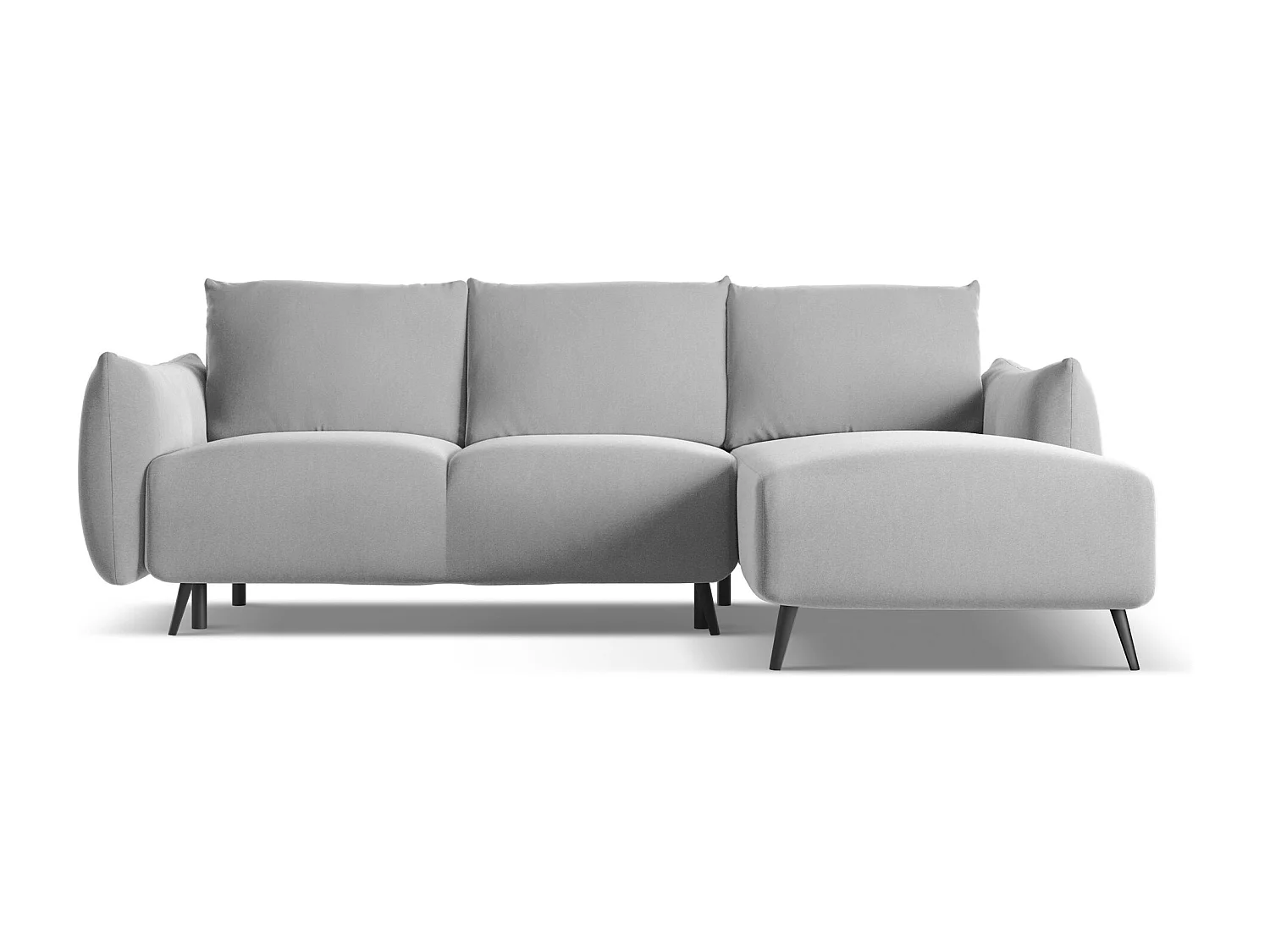 Ecksofa mit Schlaffunktion - Ecke Rechts - Samt - Grau - MALIE