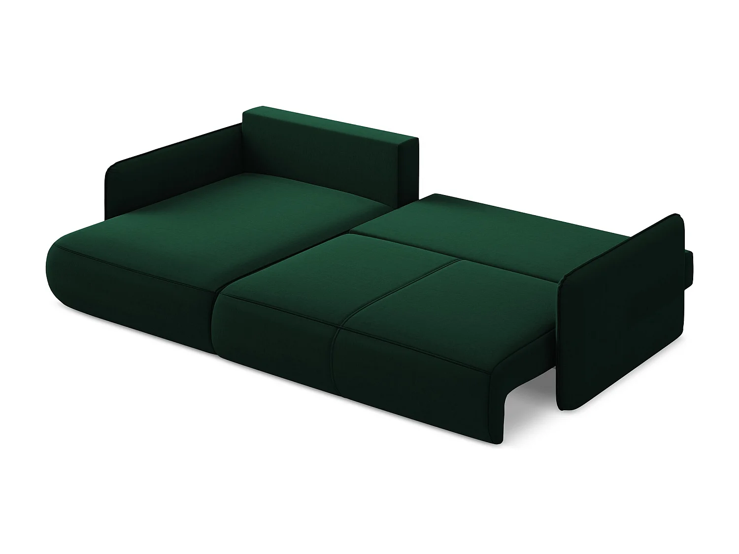 Canapé d’angle 3 places gauche convertible en velours - bouteille verte - NANEA