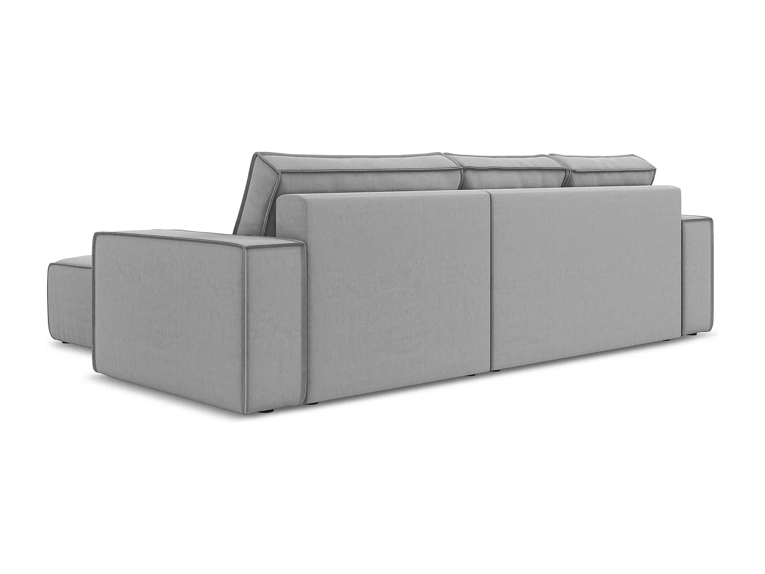 Hoekslaapbank rechts van grijs velours - KIMO