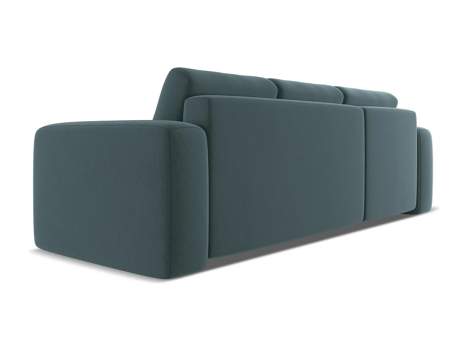 3-Sitzer Ecksofa mit Schlaffunktion - Ecke Links - Samt - Marine - KAILA