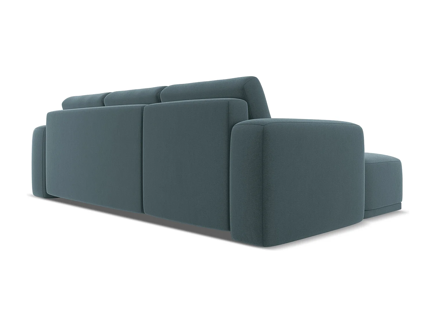 Canapé d'angle gauche convertible en velours - marin - KAILA