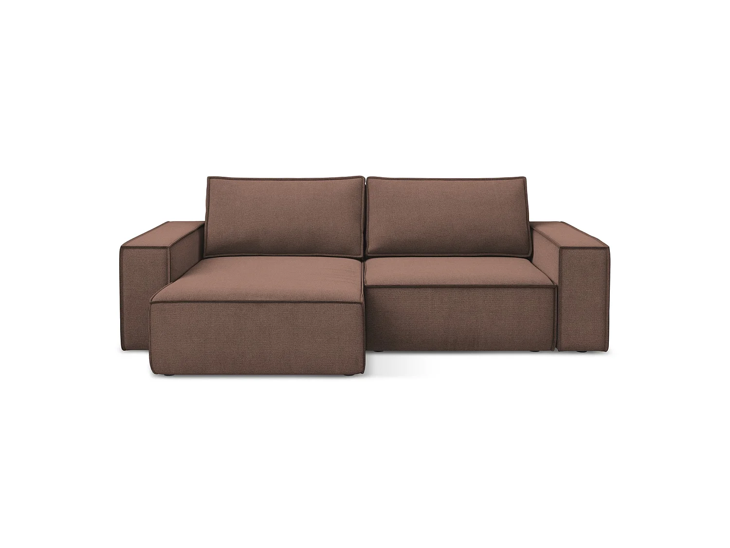 2-Sitzer Ecksofa mit Schlaffunktion - Ecke Links - Strukturstoff - Puderrosa - LIVORNO