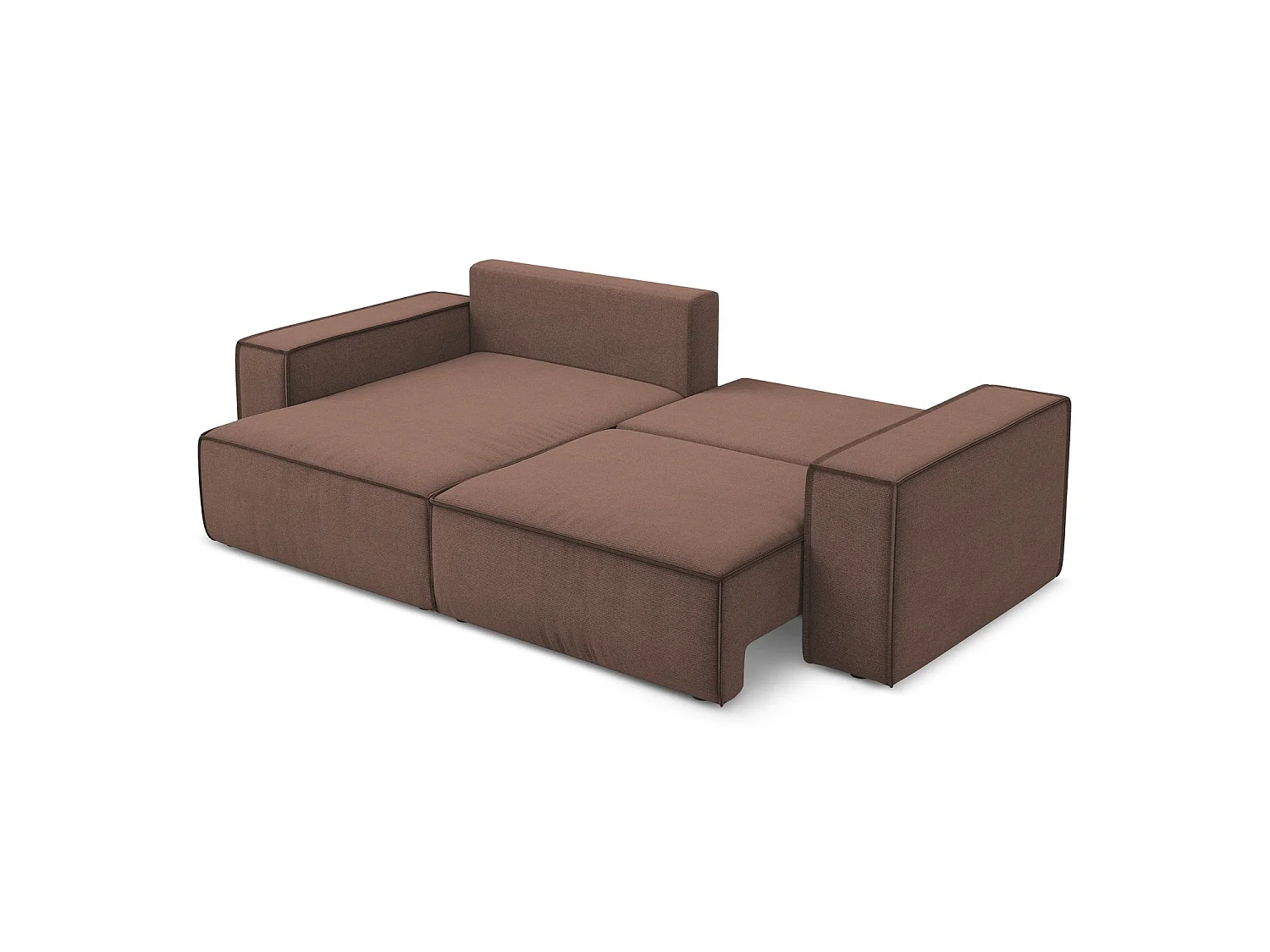2-Sitzer Ecksofa mit Schlaffunktion - Ecke Links - Strukturstoff - Puderrosa - LIVORNO