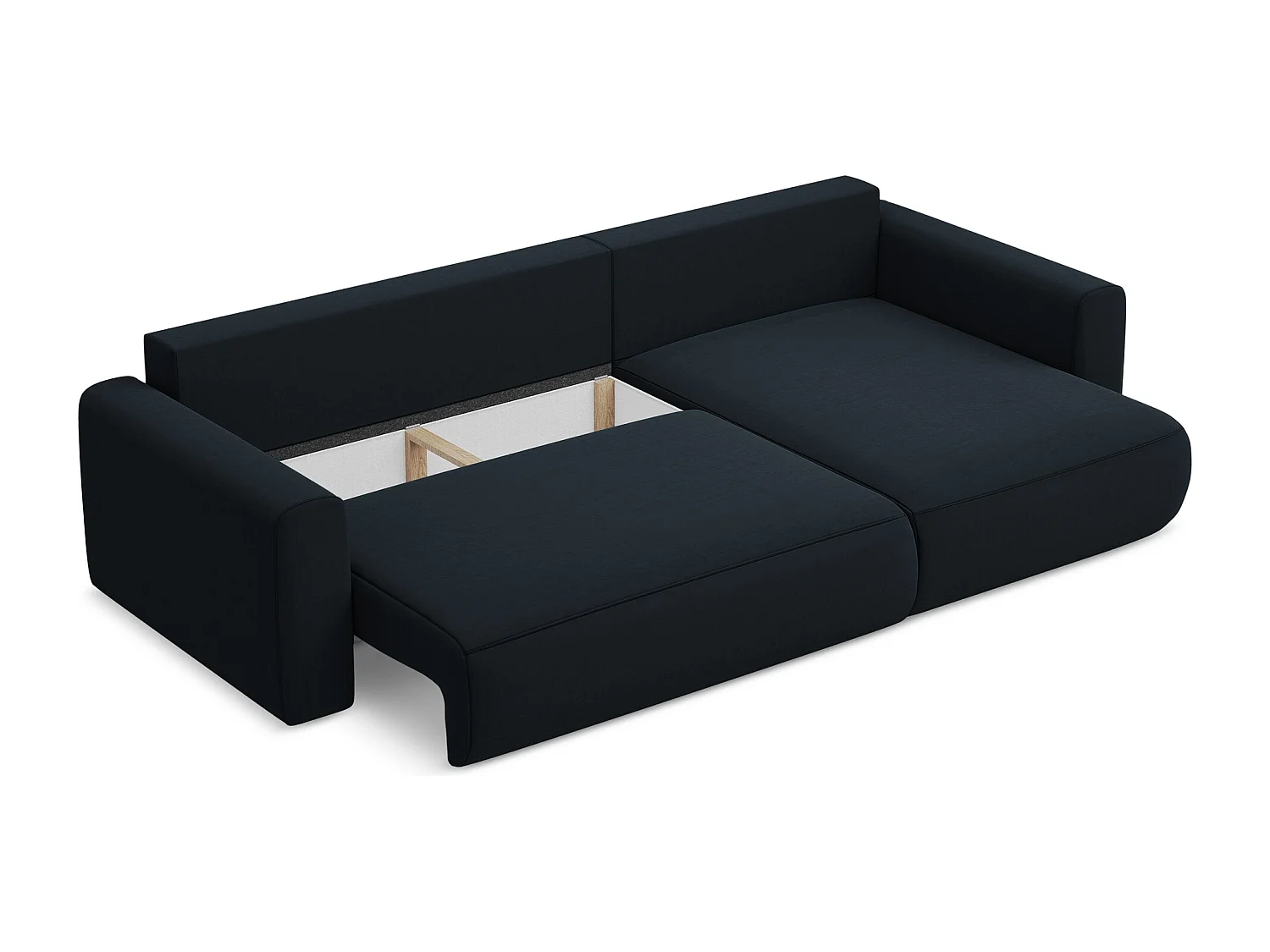 Ecksofa mit Schlaffunktion - Ecke Rechts - Samt - Königsblau - KAPUA