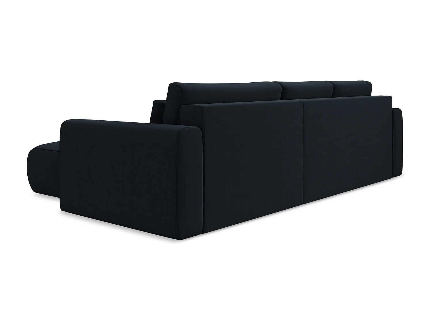 Canapé d’angle 3 places droit convertible en velours - bleu royal - KAPUA