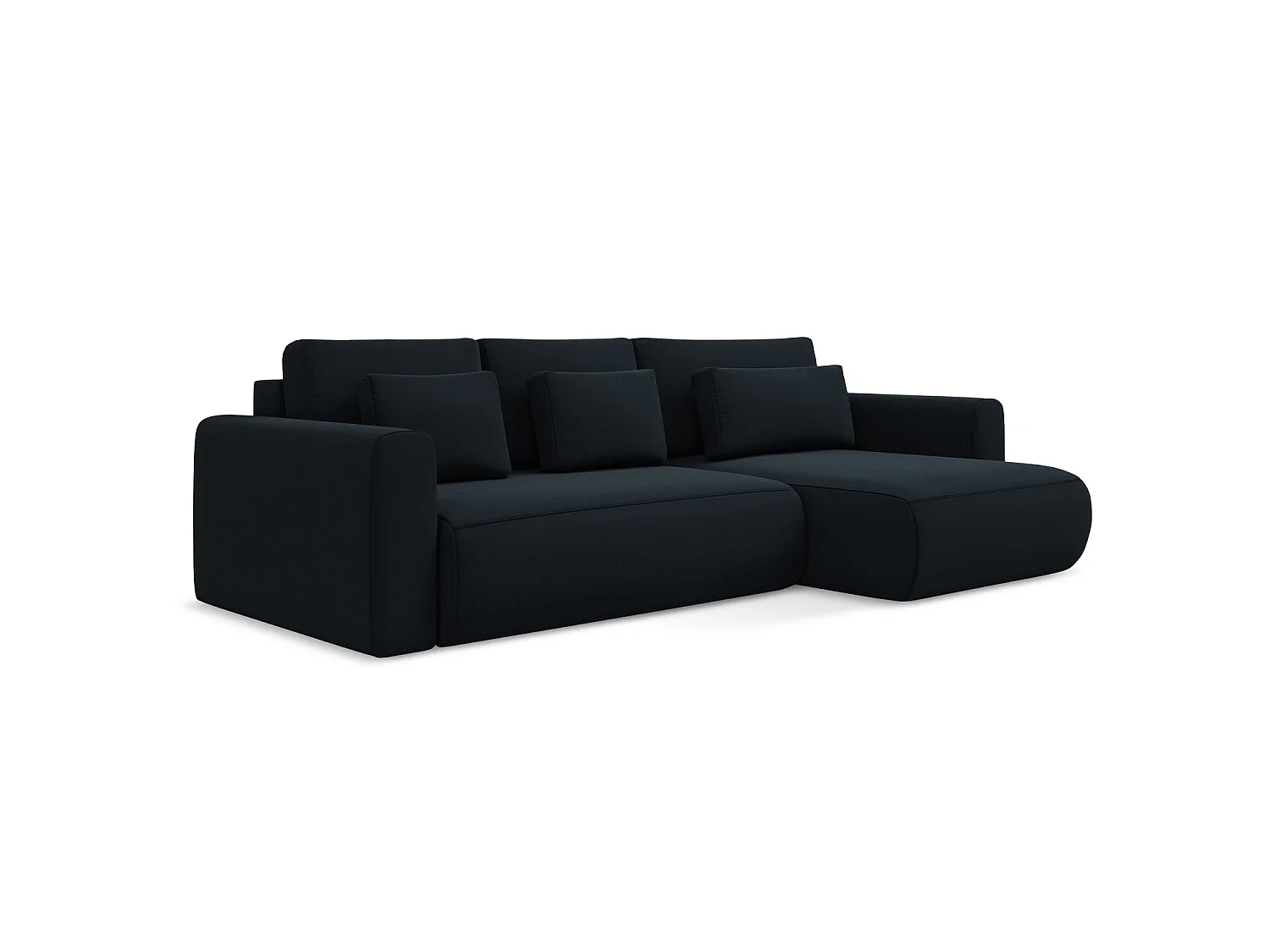 Ecksofa mit Schlaffunktion - Ecke Rechts - Samt - Königsblau - PERUGIA