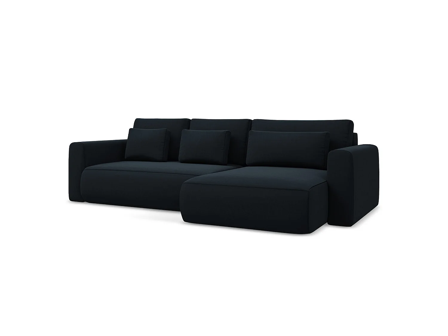 Ecksofa mit Schlaffunktion - Ecke Rechts - Samt - Königsblau - PERUGIA