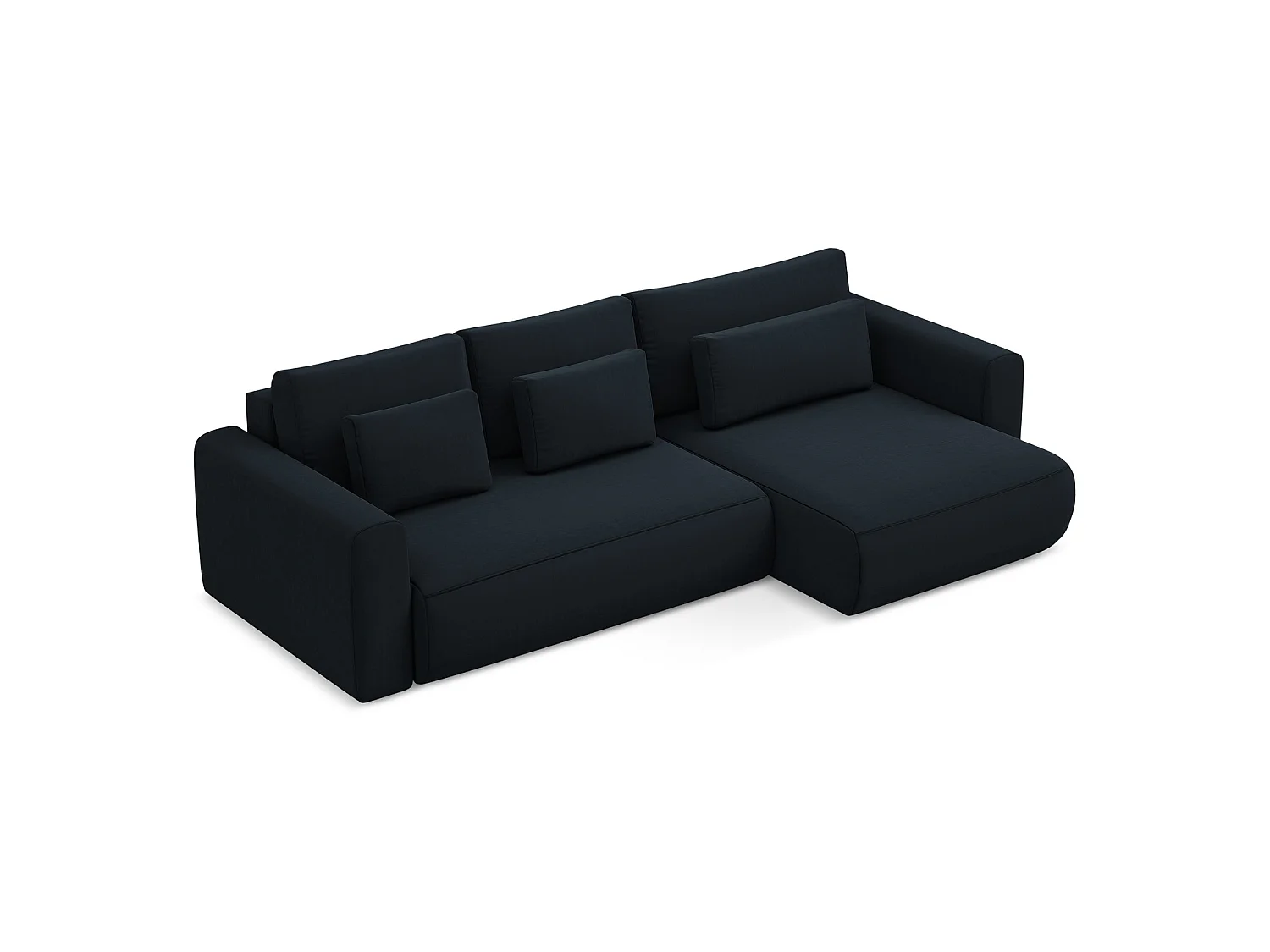 Ecksofa mit Schlaffunktion - Ecke Rechts - Samt - Königsblau - PERUGIA
