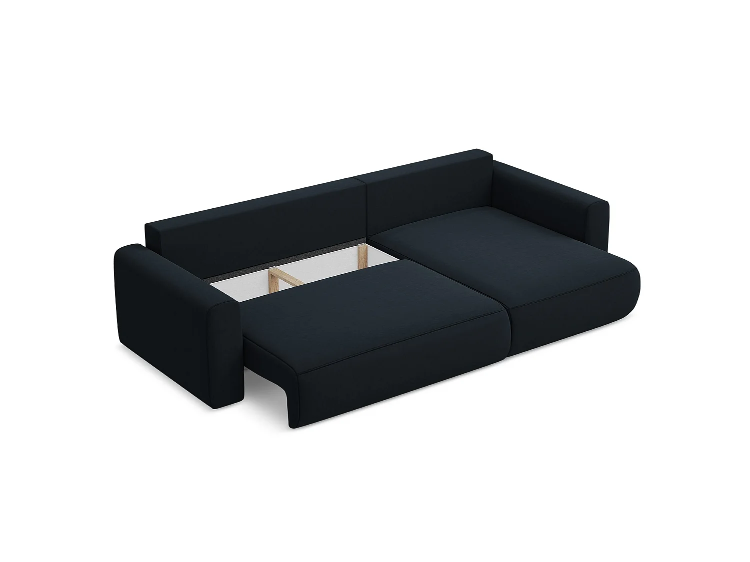 Ecksofa mit Schlaffunktion - Ecke Rechts - Samt - Königsblau - PERUGIA