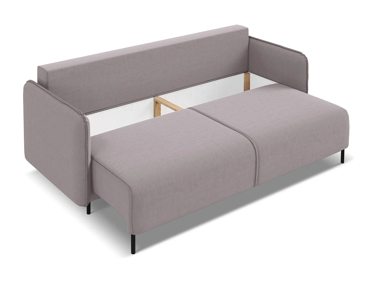 3-Sitzer Sofa mit Schlaffunktion - - Samt - Lavendel - LUANA
