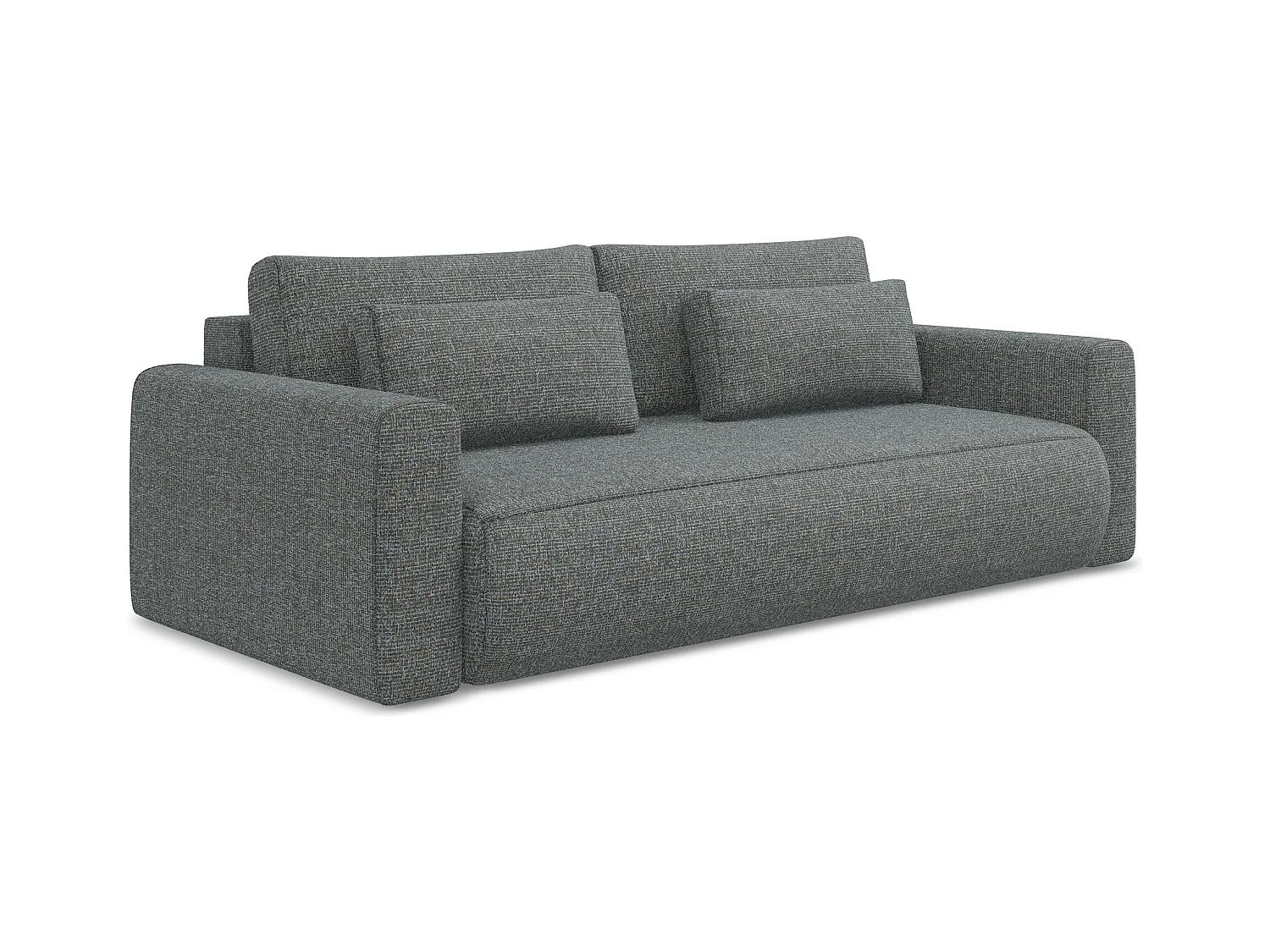 3-Sitzer Sofa mit Schlaffunktion - - Strukturstoff - Stahl - KAPUA