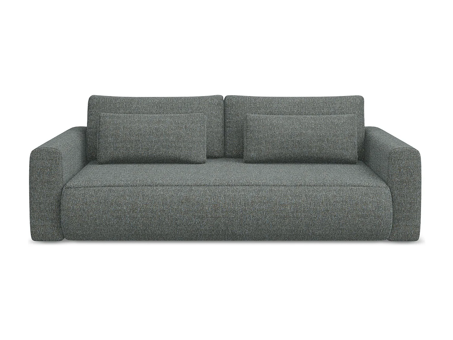 Sofá cama de 3 plazas de tela texturizada acero - KAPUA
