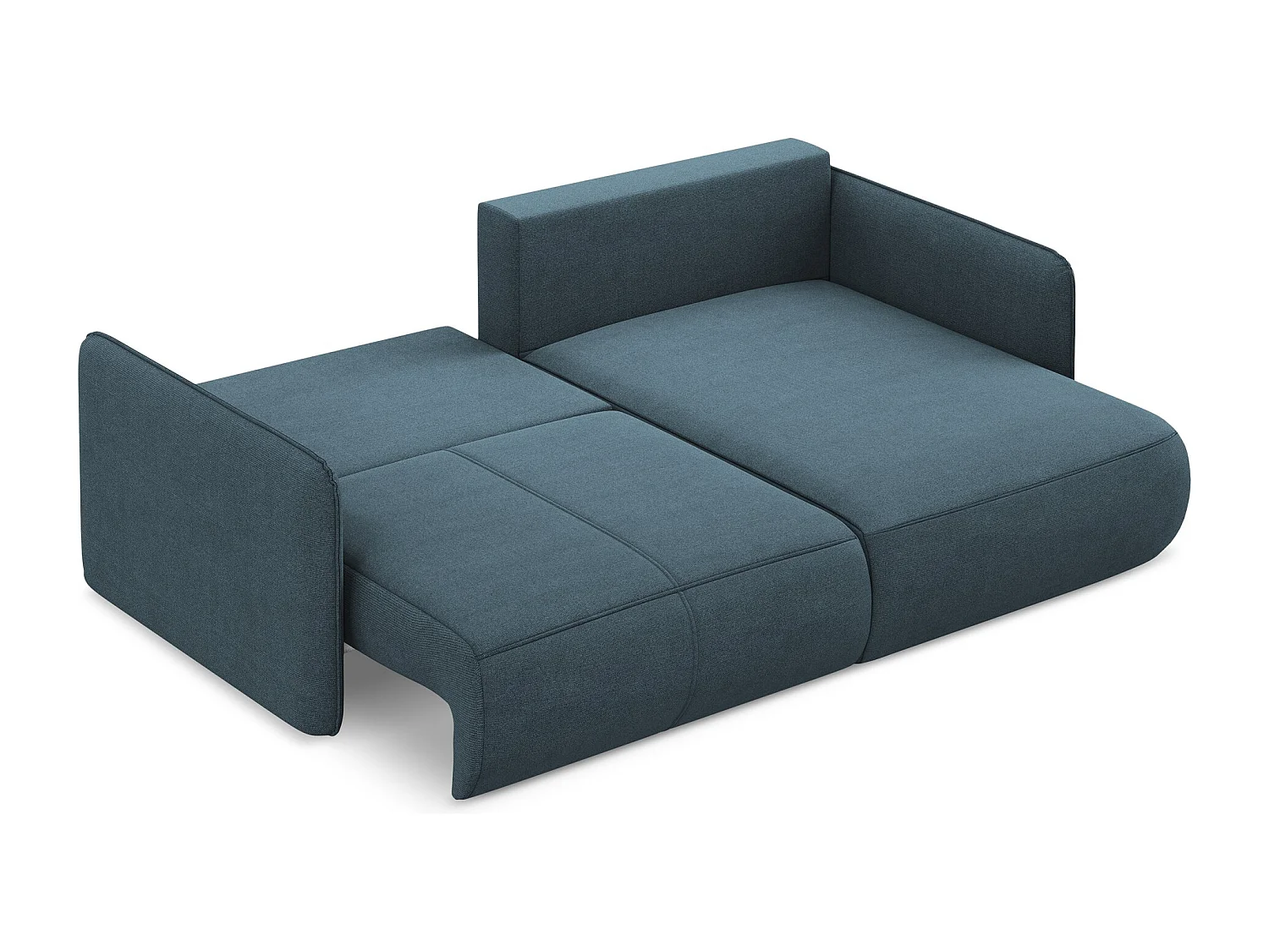 2,5-Sitzer Ecksofa mit Schlaffunktion - Ecke Rechts - Strukturstoff - Jeans - NANEA