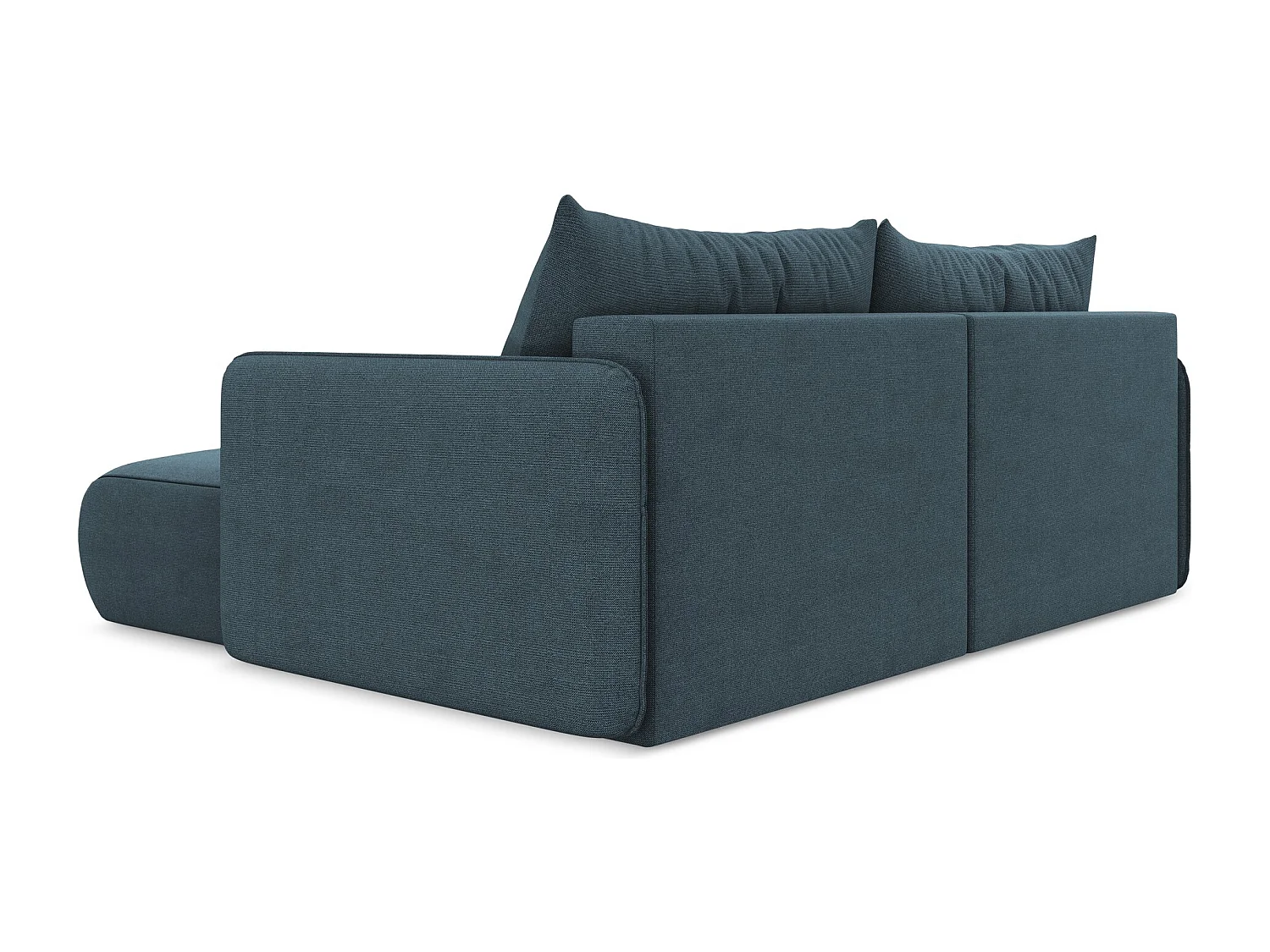 2,5-Sitzer Ecksofa mit Schlaffunktion - Ecke Rechts - Strukturstoff - Jeans - NANEA
