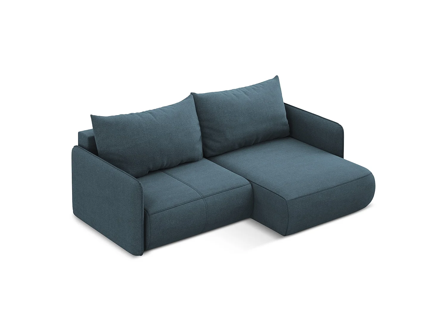 2,5-Sitzer Ecksofa mit Schlaffunktion - Ecke Rechts - Strukturstoff - Jeans - PALERMO