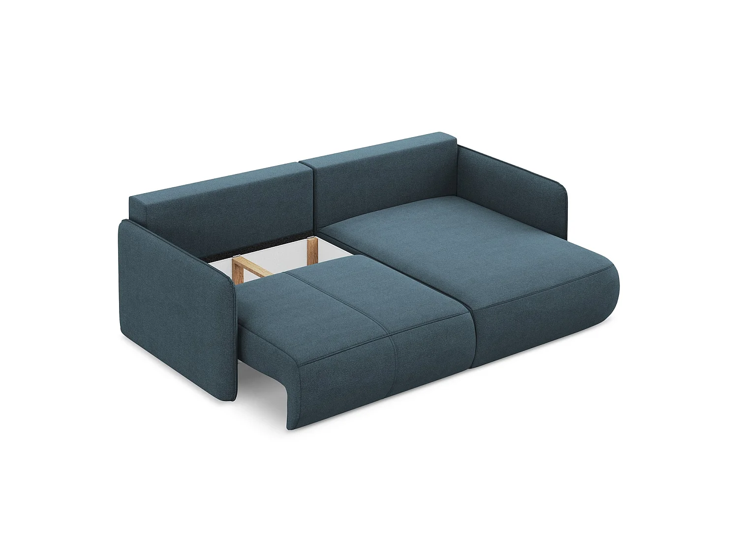 2,5-Sitzer Ecksofa mit Schlaffunktion - Ecke Rechts - Strukturstoff - Jeans - PALERMO