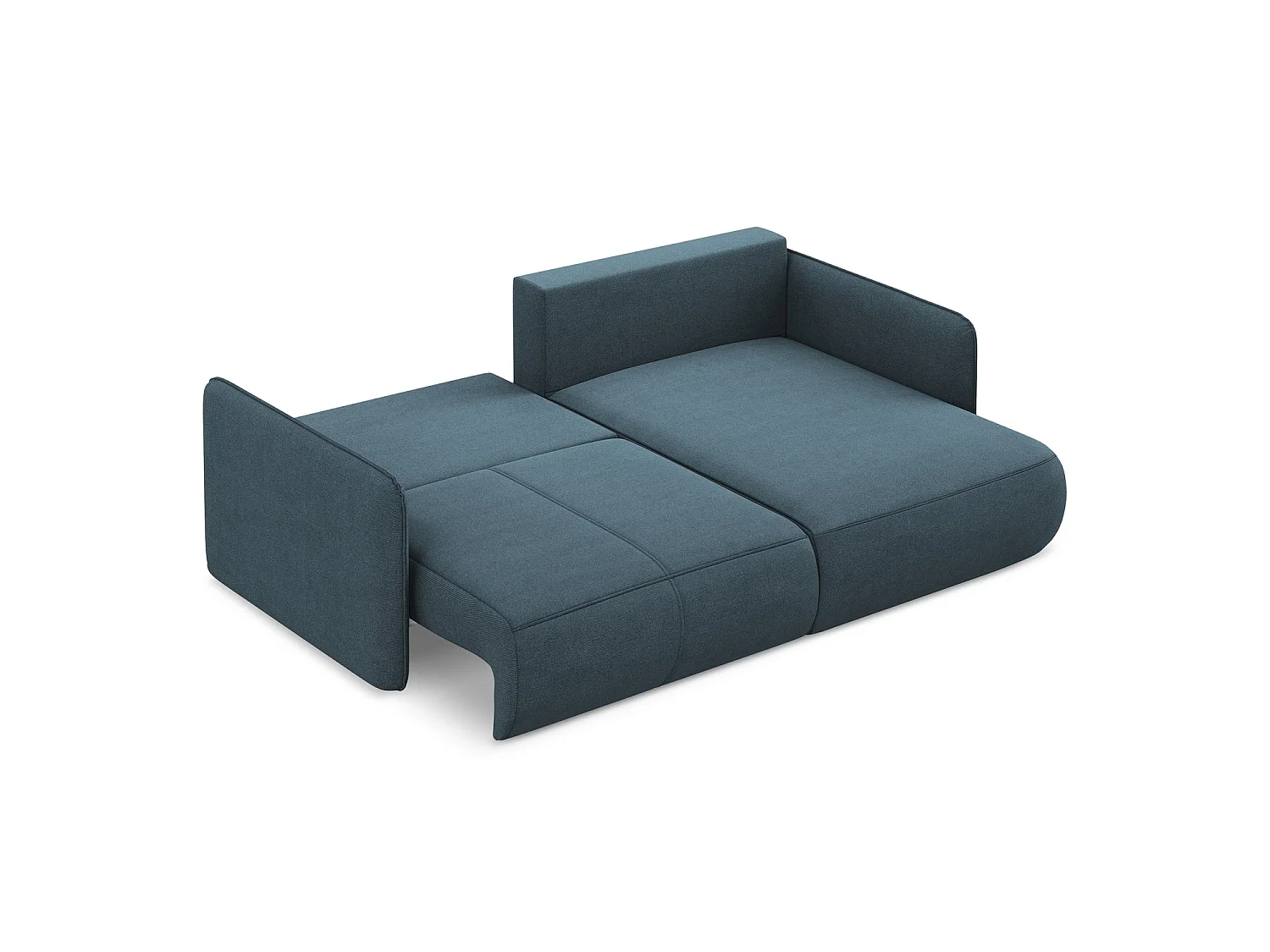 2,5-Sitzer Ecksofa mit Schlaffunktion - Ecke Rechts - Strukturstoff - Jeans - PALERMO