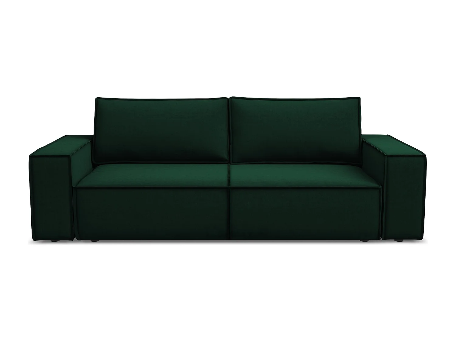 Kanapa 3-osobowa z funkcją spania - z tkaniny welwetowej - butelkowa zieleń - KIMO