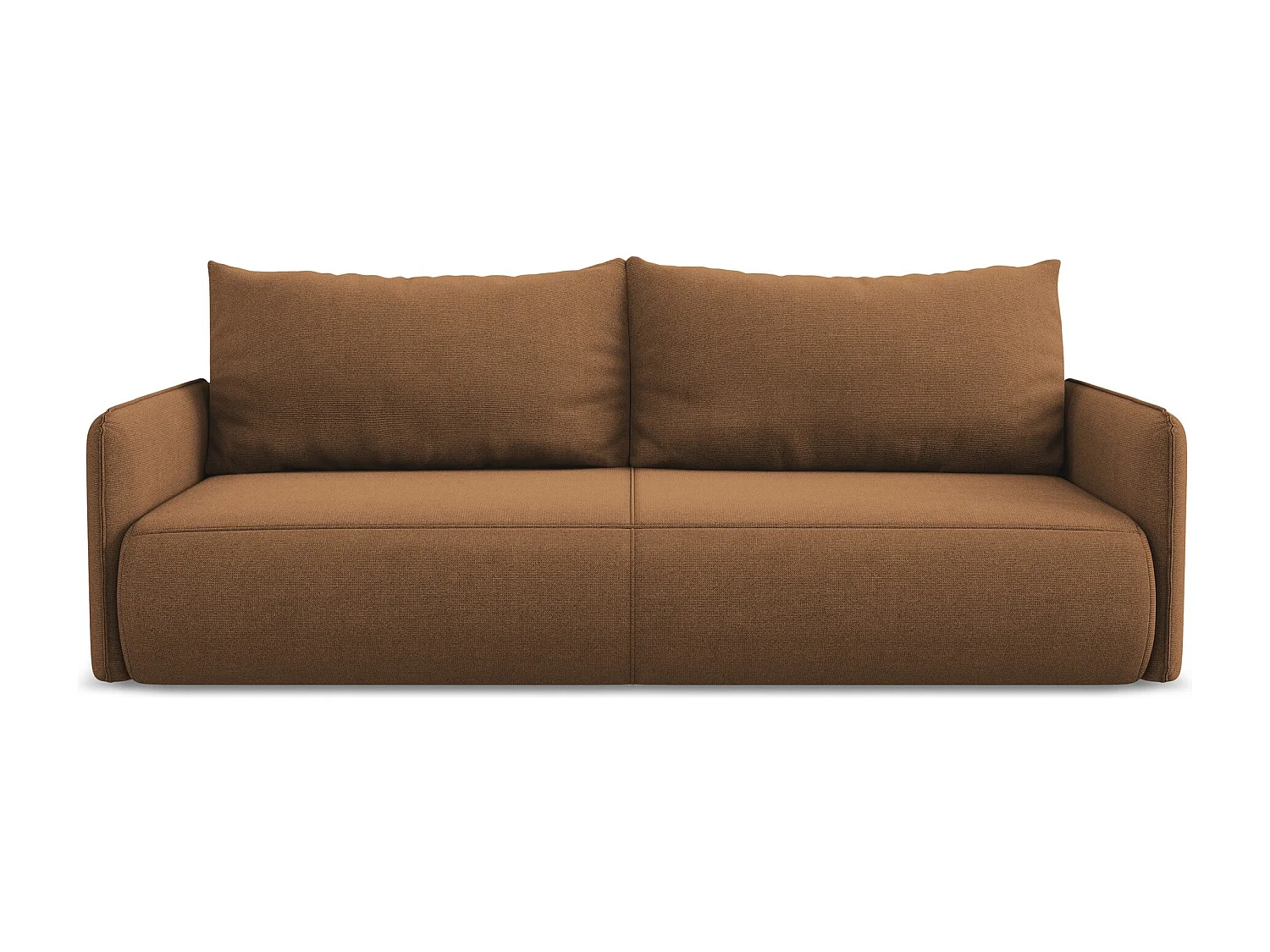 Driezits-slaapbank van terracotta textuurstof - NANEA