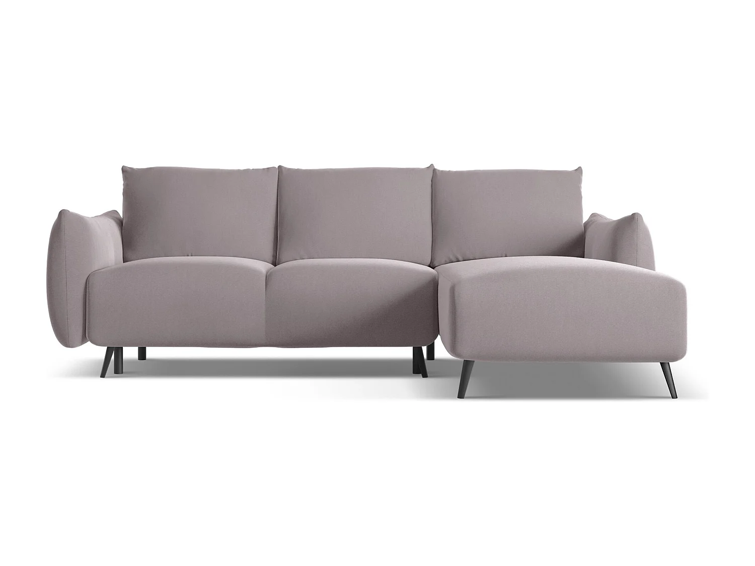Ecksofa mit Schlaffunktion - Ecke Rechts - Samt - Lavendel - MALIE