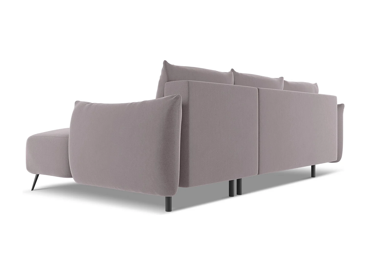 Ecksofa mit Schlaffunktion - Ecke Rechts - Samt - Lavendel - MALIE