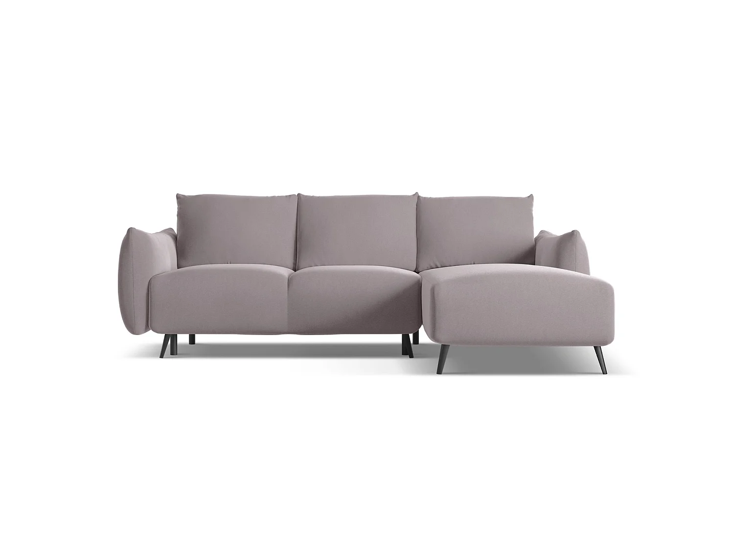 Ecksofa mit Schlaffunktion - Ecke Rechts - Samt - Lavendel - GENOVA