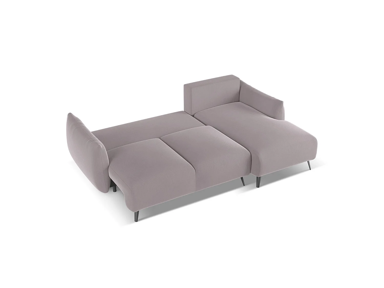 Ecksofa mit Schlaffunktion - Ecke Rechts - Samt - Lavendel - GENOVA