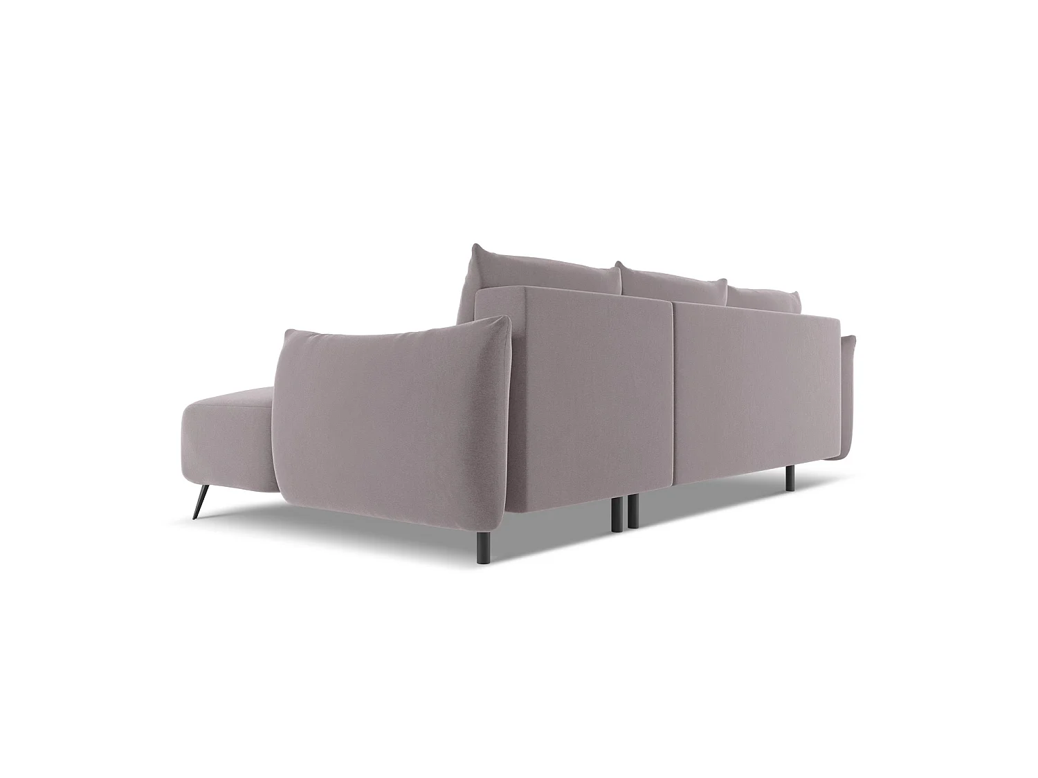 Ecksofa mit Schlaffunktion - Ecke Rechts - Samt - Lavendel - GENOVA