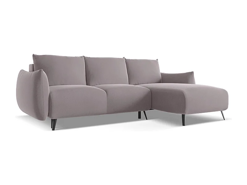 Ecksofa mit Schlaffunktion - Ecke Rechts - Samt - Lavendel - MALIE