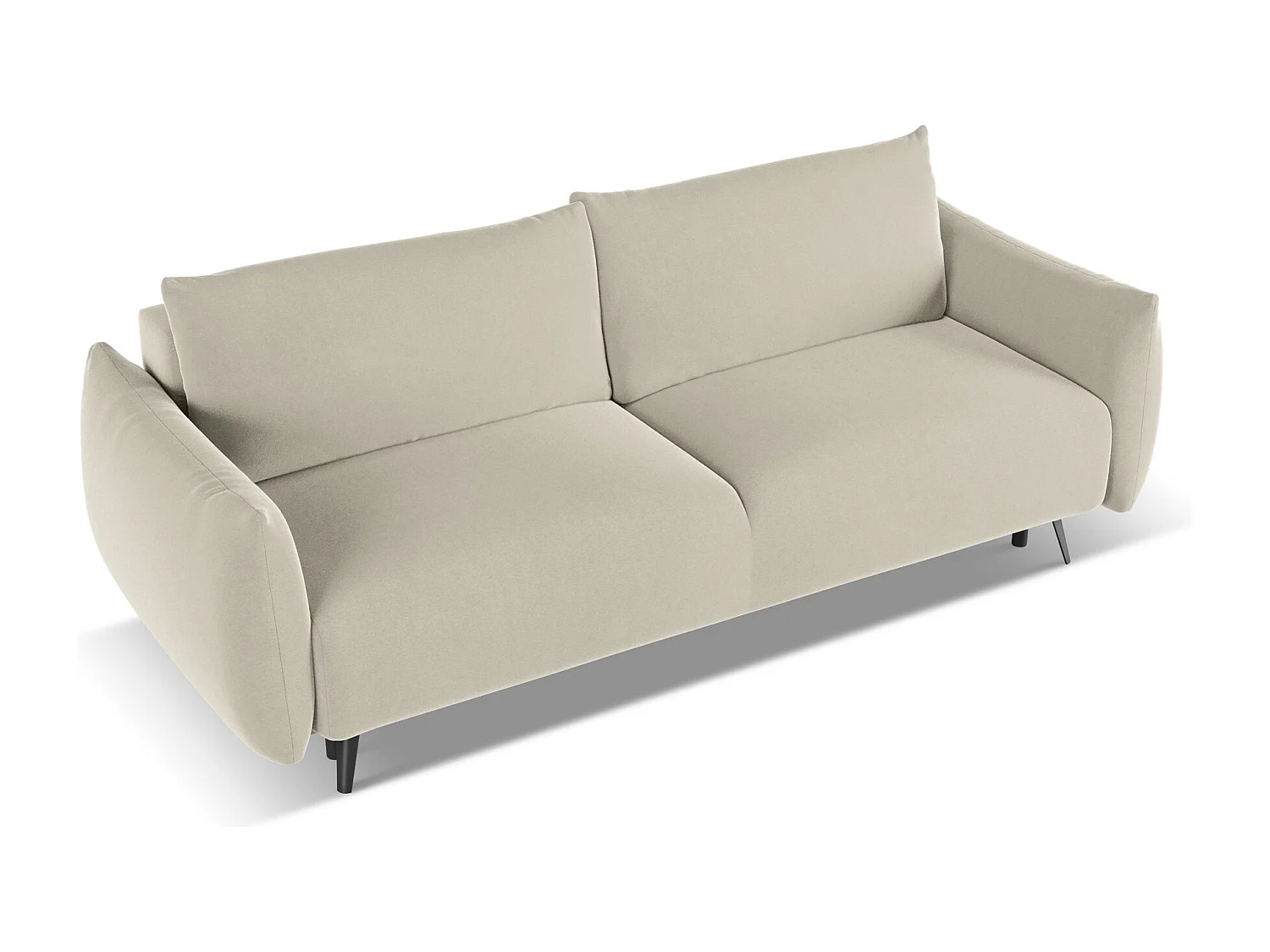 Driezits-slaapbank van parel velours - MALIE