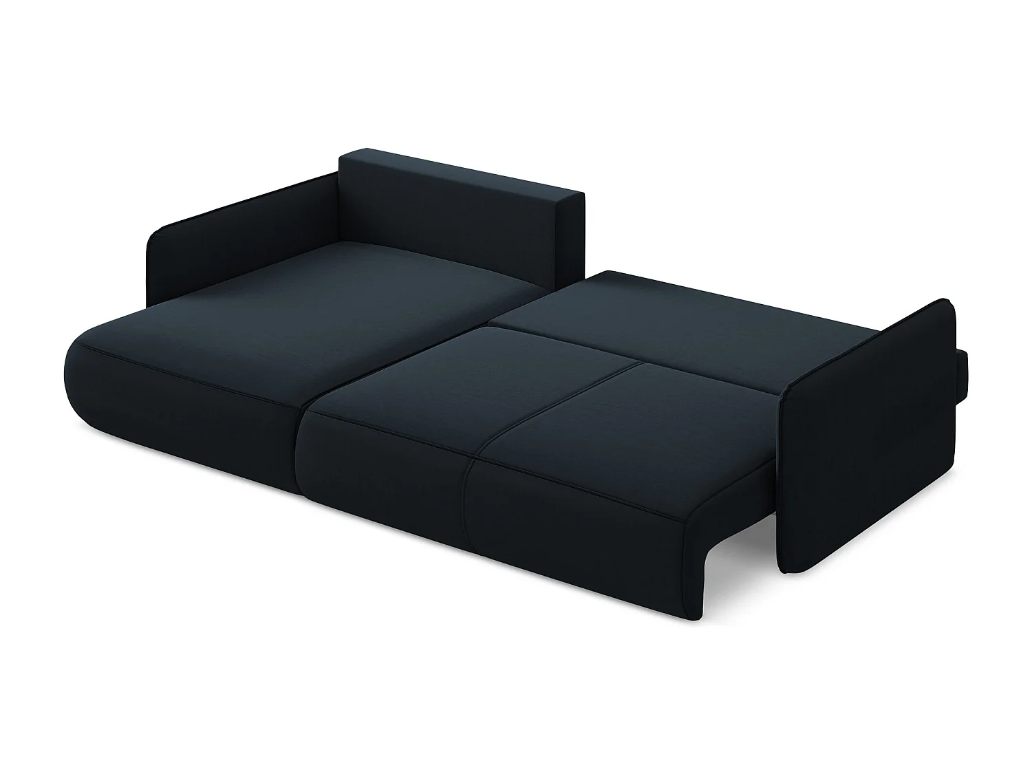 Canapé d’angle 3 places gauche convertible en velours - bleu royal - NANEA