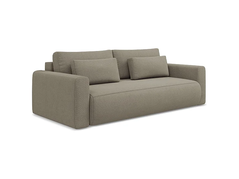 3-Sitzer Sofa mit Schlaffunktion - - Strukturstoff - Dunkelbeige - KAPUA