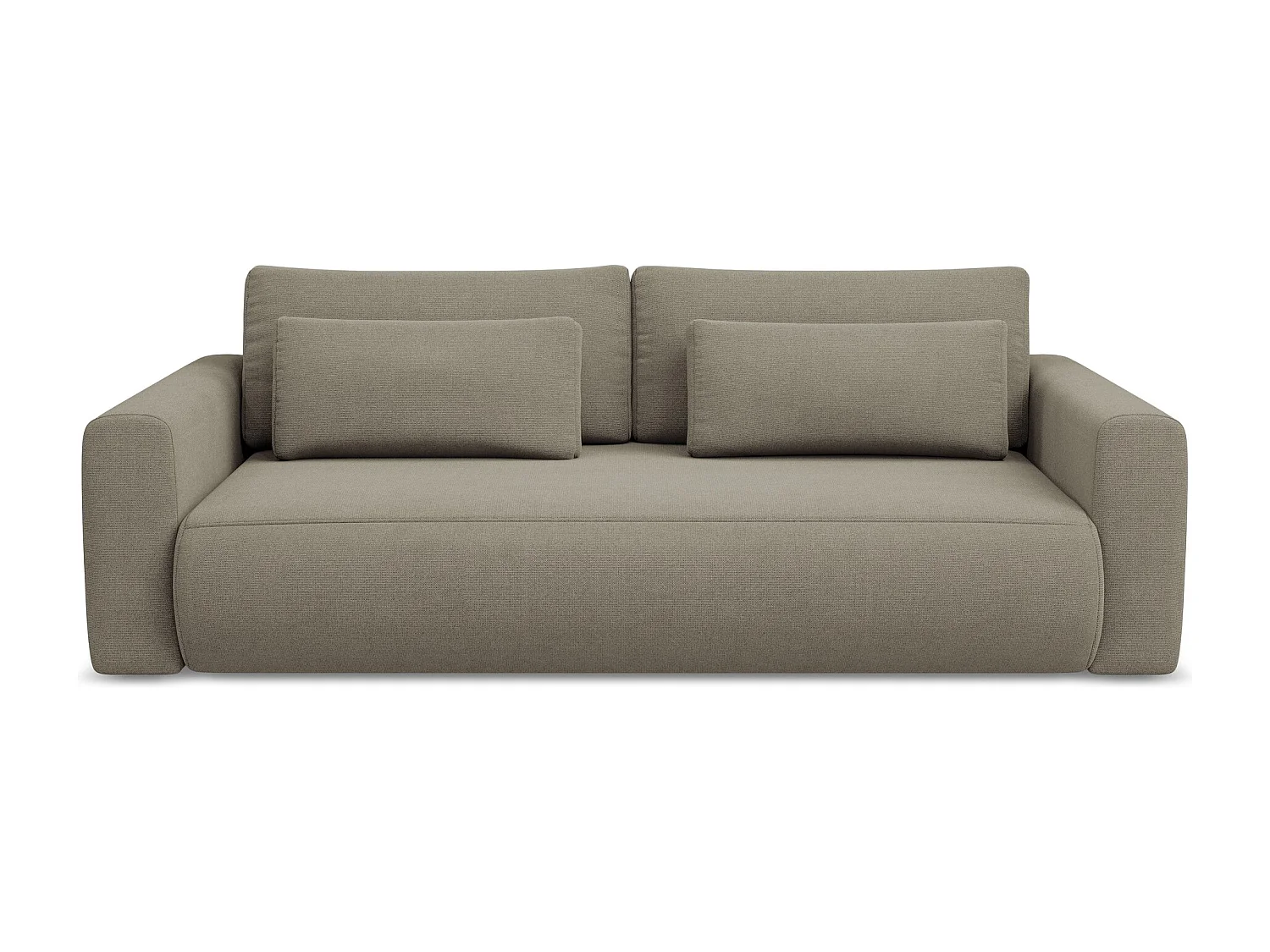 3-Sitzer Sofa mit Schlaffunktion - - Strukturstoff - Dunkelbeige - KAPUA