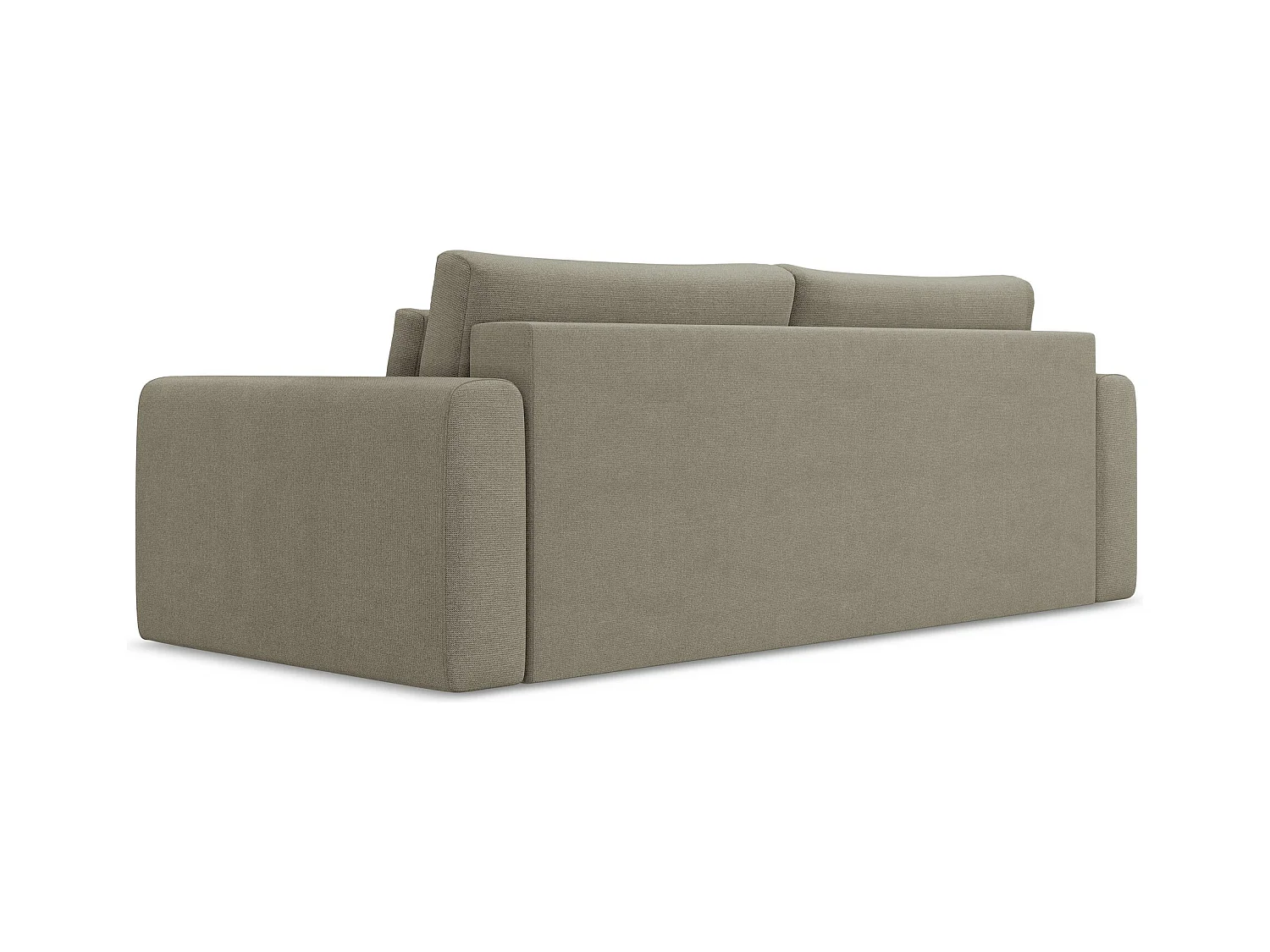 Canapé 3 places convertible en tissu texturé - beige foncé - KAPUA