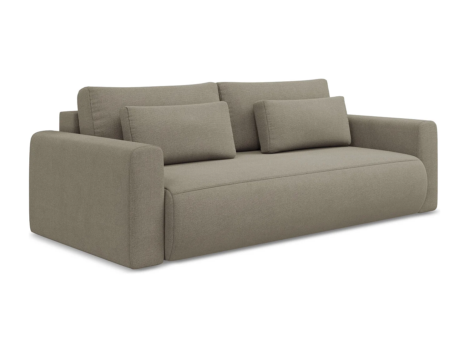3-Sitzer Sofa mit Schlaffunktion - - Strukturstoff - Dunkelbeige - KAPUA