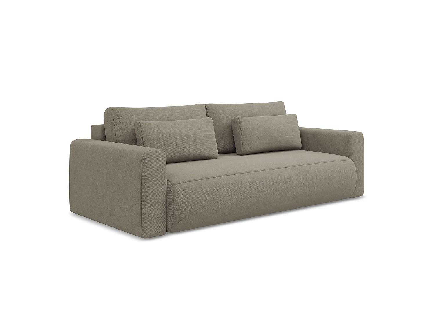 Canapé 3 places convertible en tissu texturé - beige foncé - PERUGIA