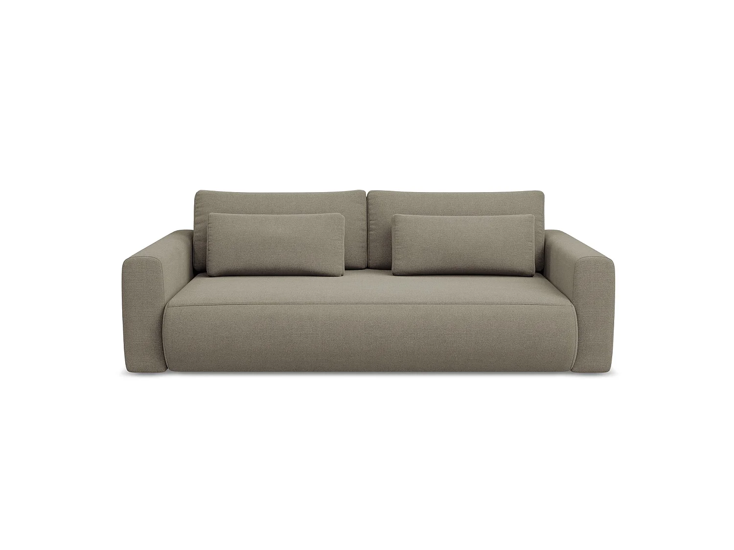 Canapé 3 places convertible en tissu texturé - beige foncé - PERUGIA